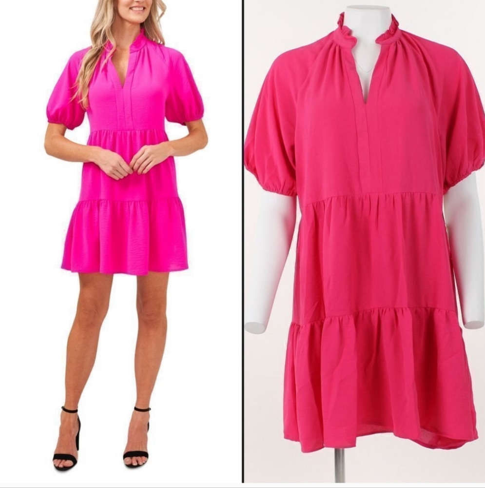 CeCe Pink Tiered Dress